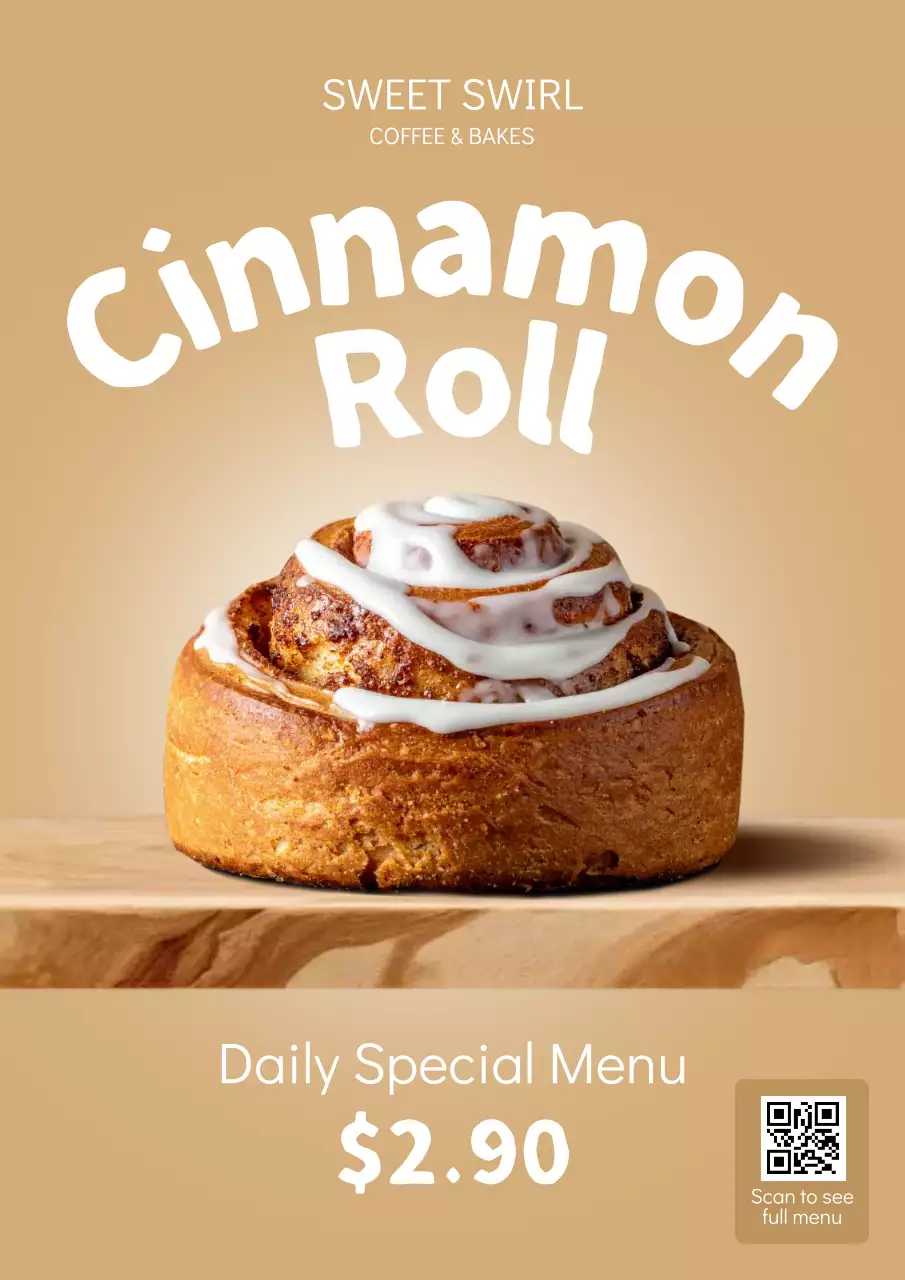 Beige Simple Bakery Promotion Poster