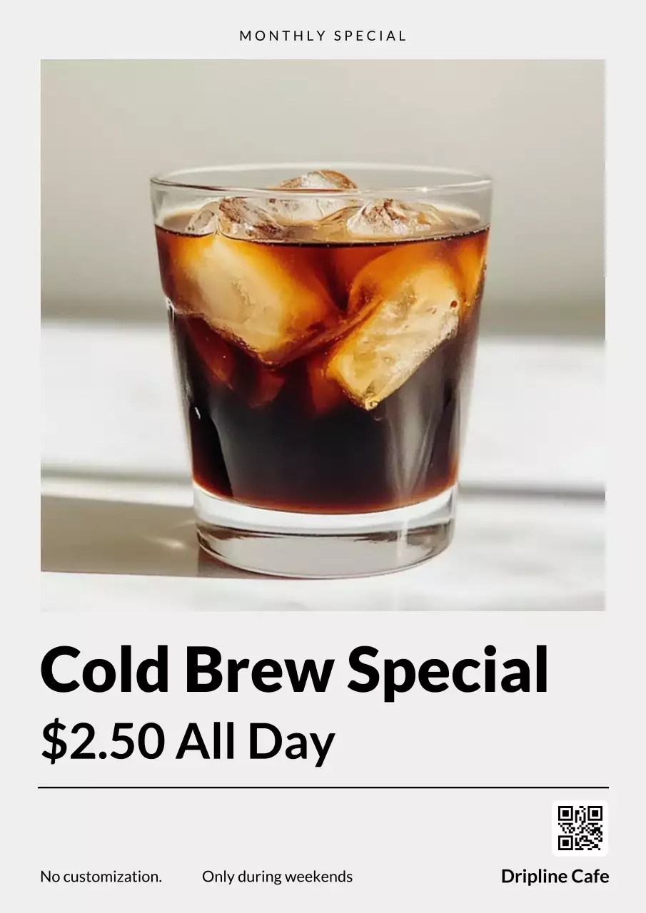 Beige Modern Coffee Promotion Poster