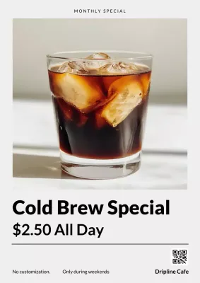 Beige Modern Coffee Promotion Poster