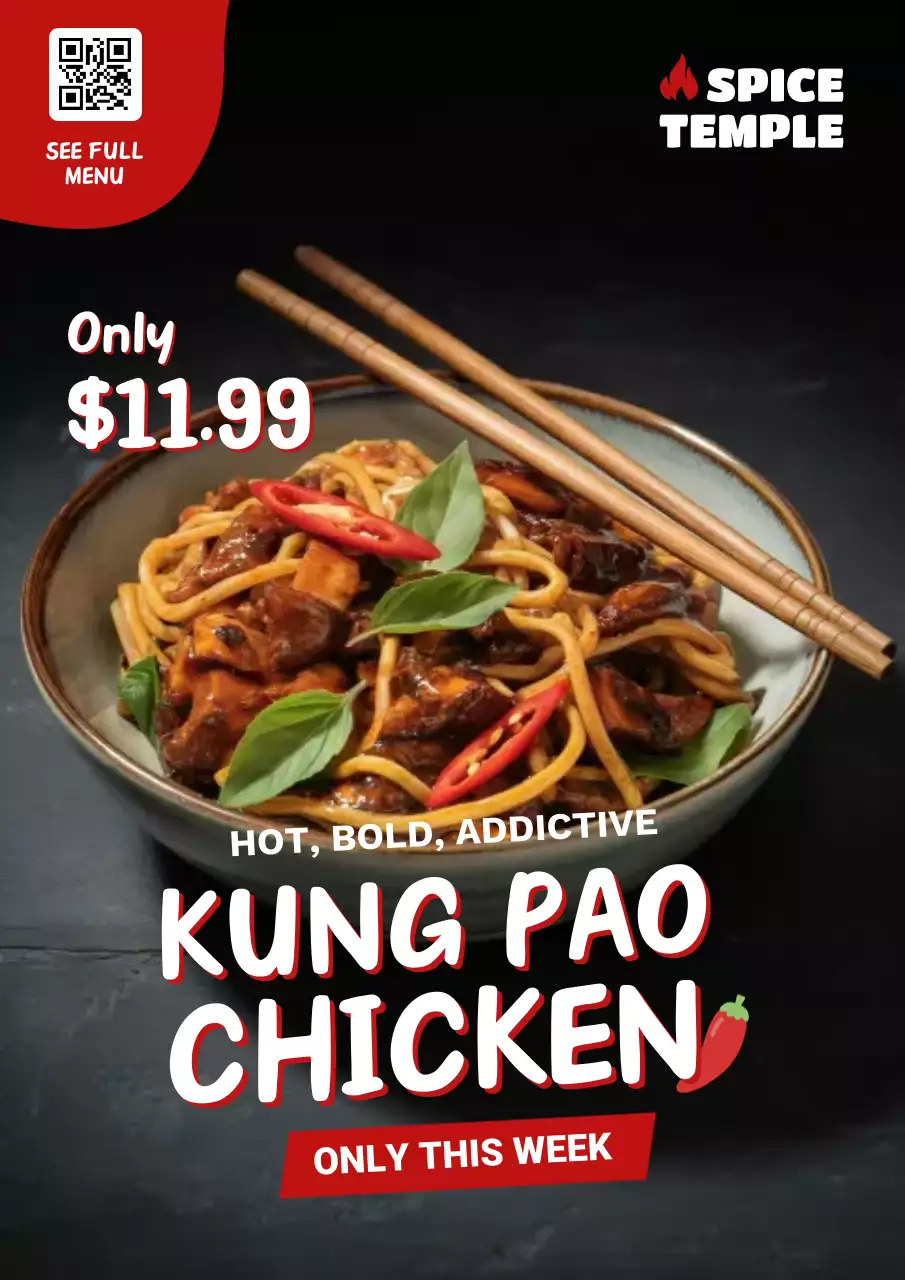 Red Bold Chicken Promotion Poster