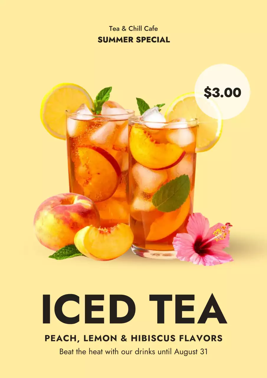 Yellow Modern Beverage Promotion Poster