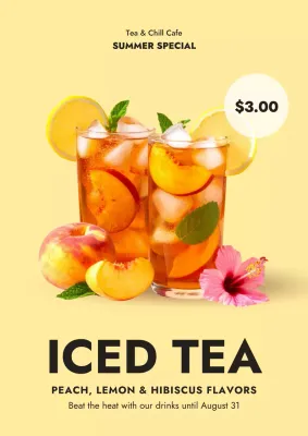 Yellow Modern Beverage Promotion Poster