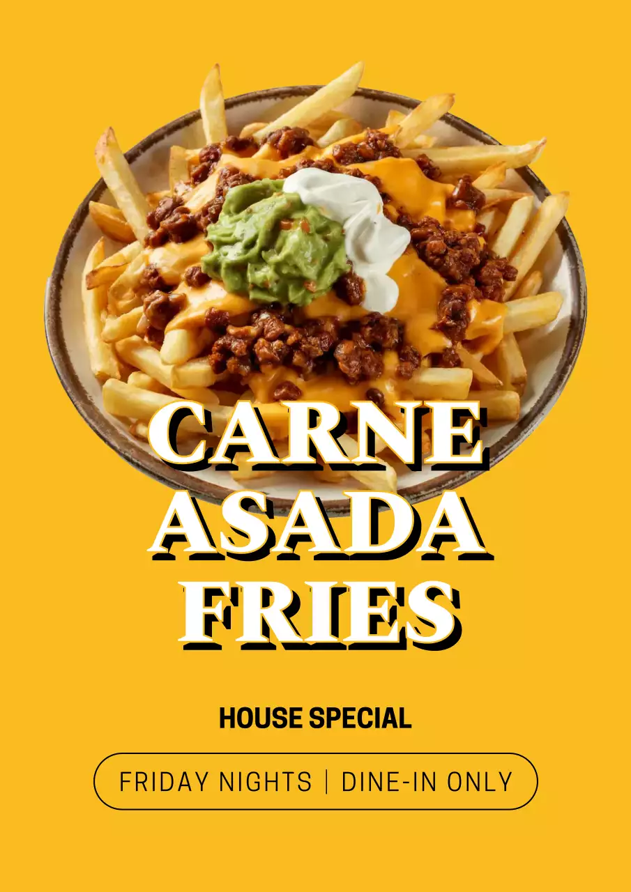 Yellow Bold Fries Promotion Poster