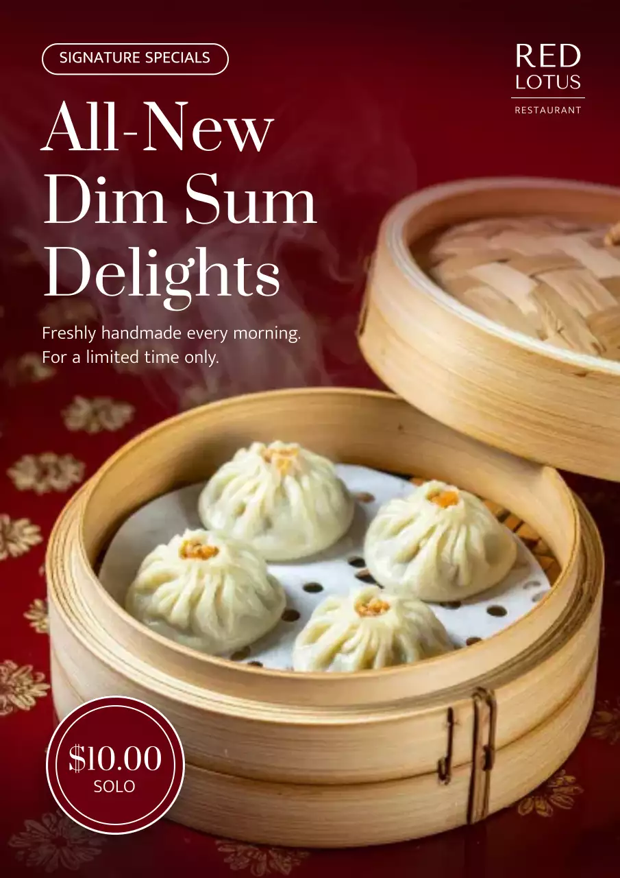 Red Traditional Chinese Food Promotion Poster