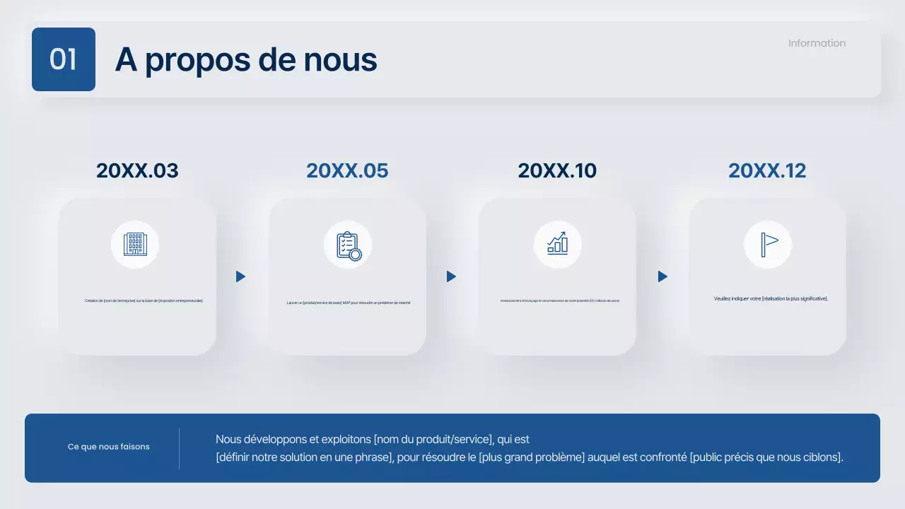 Proposition commerciale moderne en gris et bleu marine