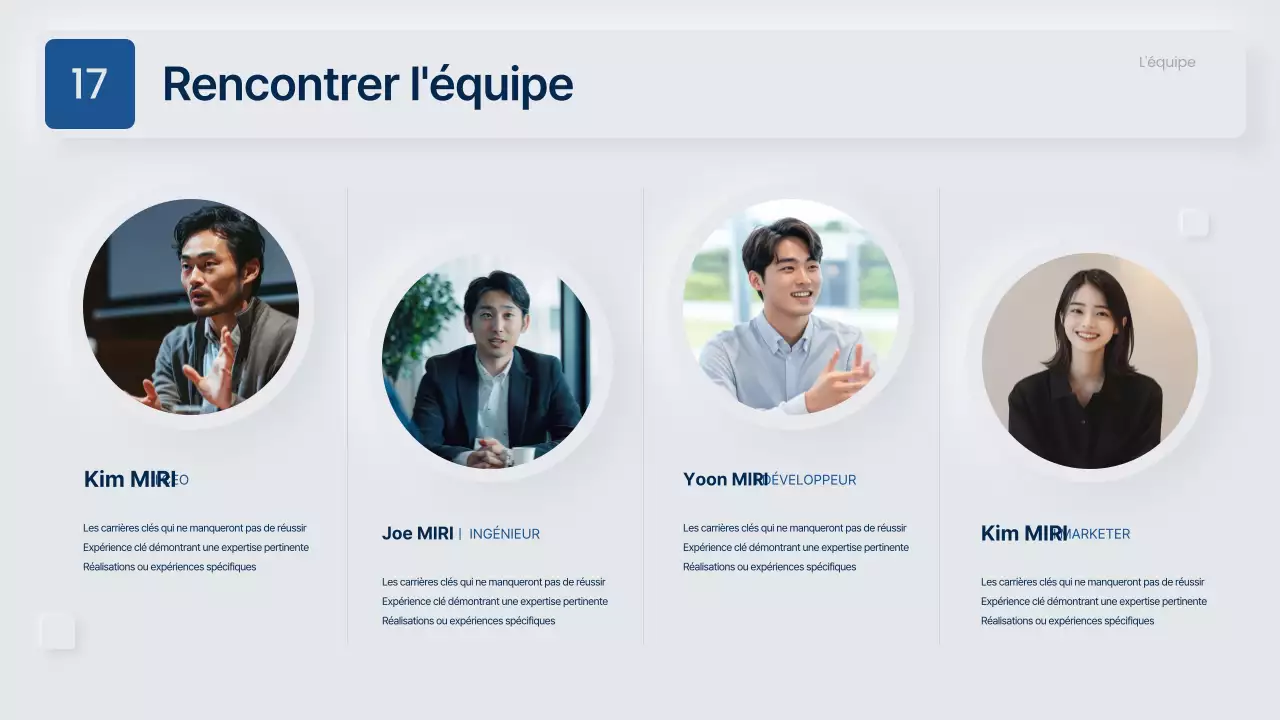 Proposition commerciale moderne en gris et bleu marine