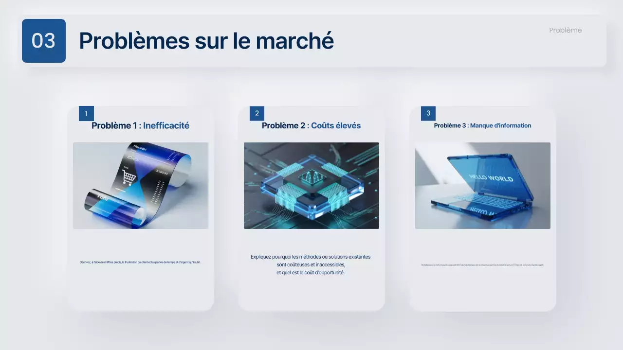Proposition commerciale moderne en gris et bleu marine