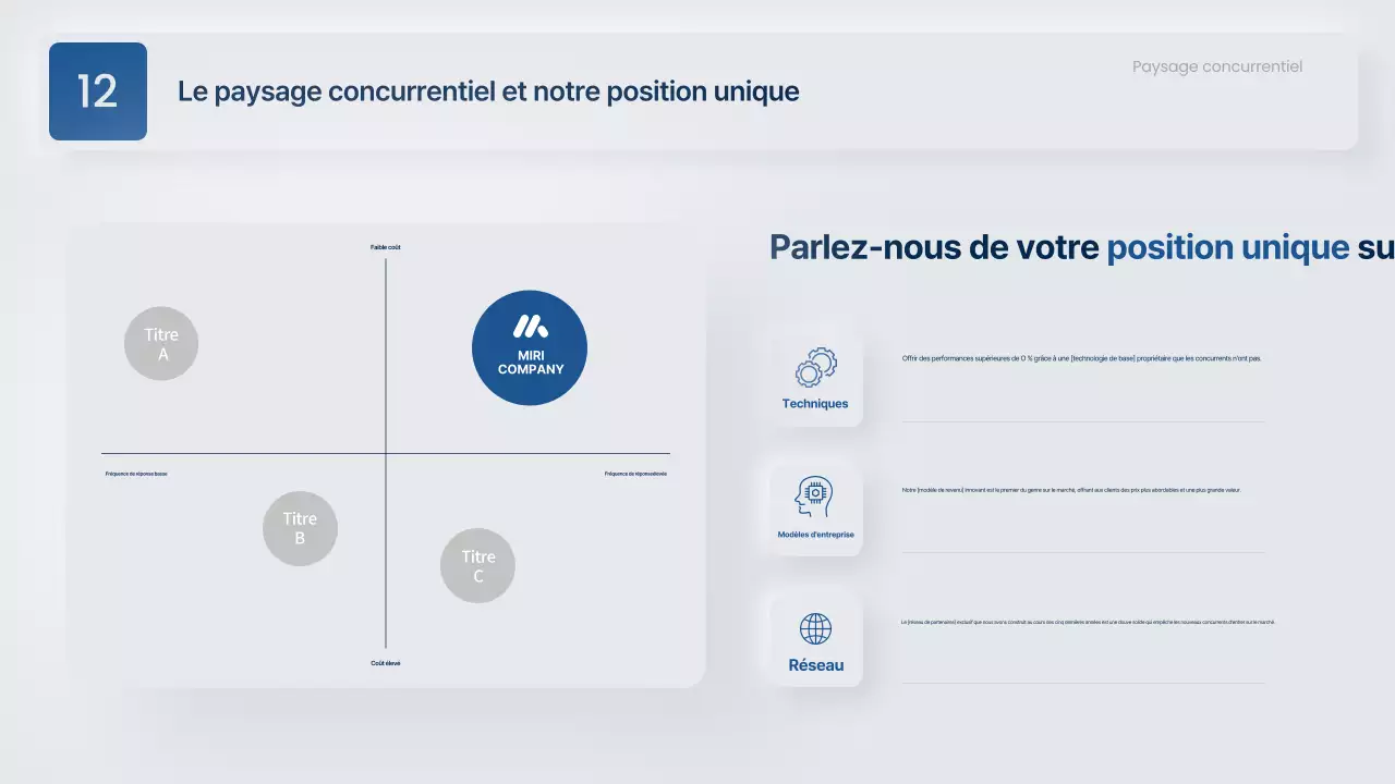 Proposition commerciale moderne en gris et bleu marine