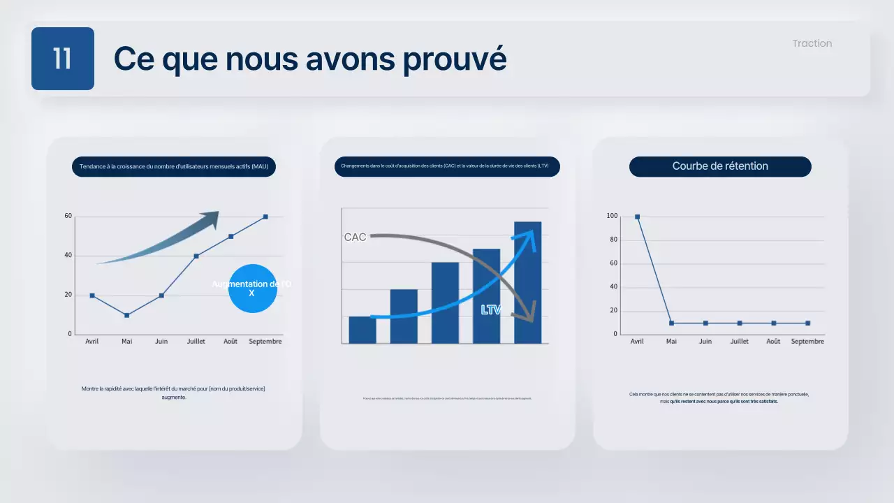 Proposition commerciale moderne en gris et bleu marine