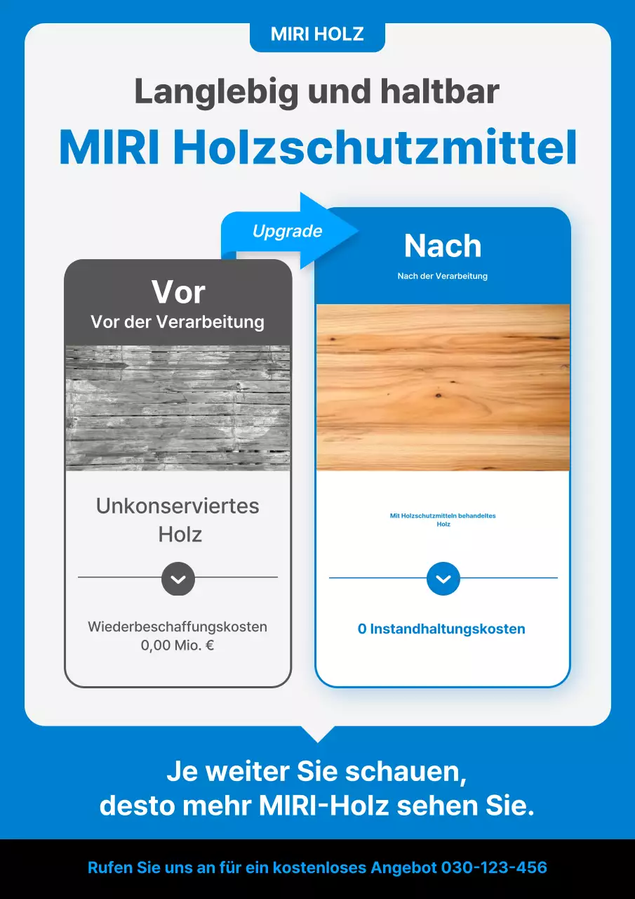 Anzeige zur Holzbehandlung Blue Clean