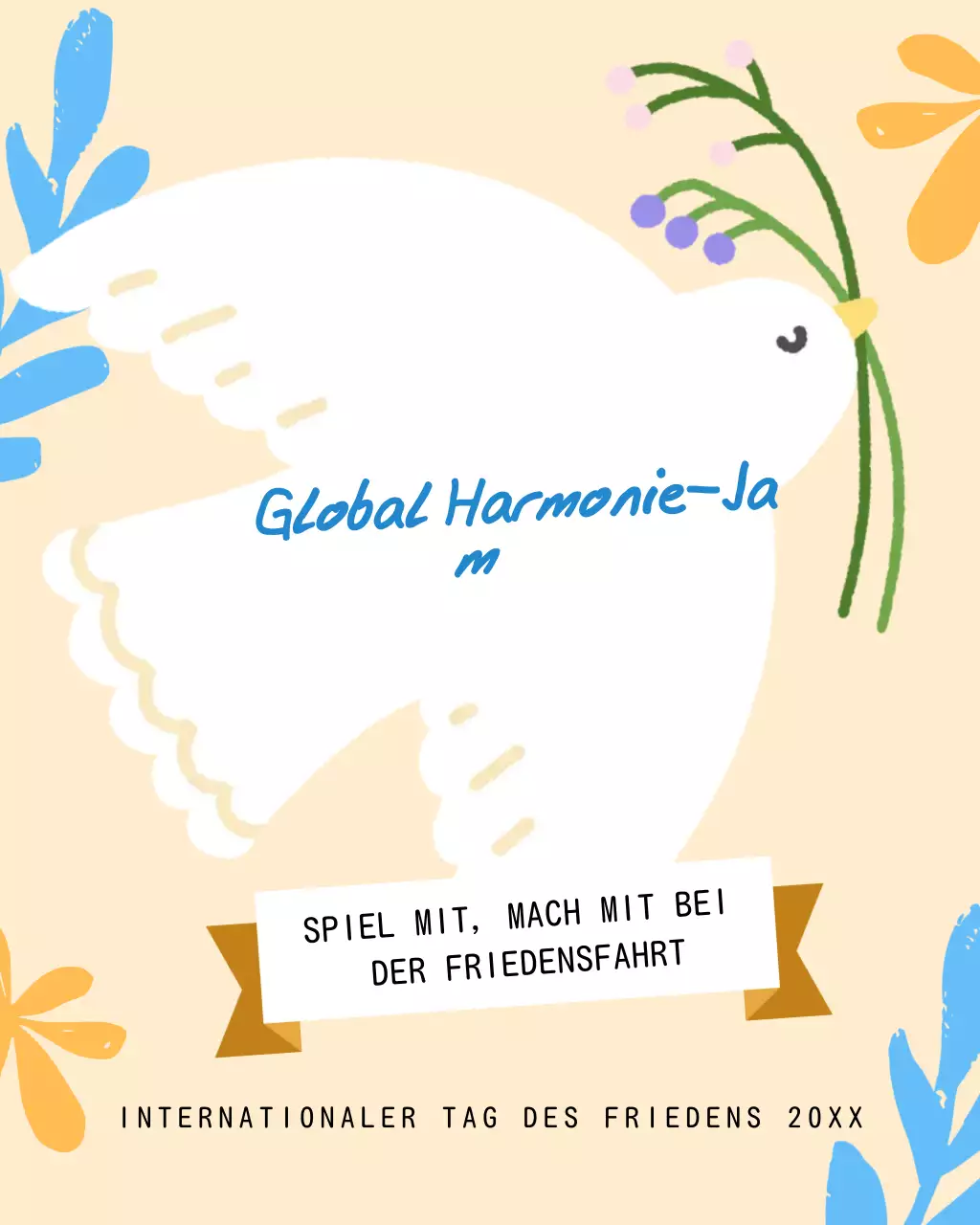 Blue Modern Peace Ankündigung Instagram-Post