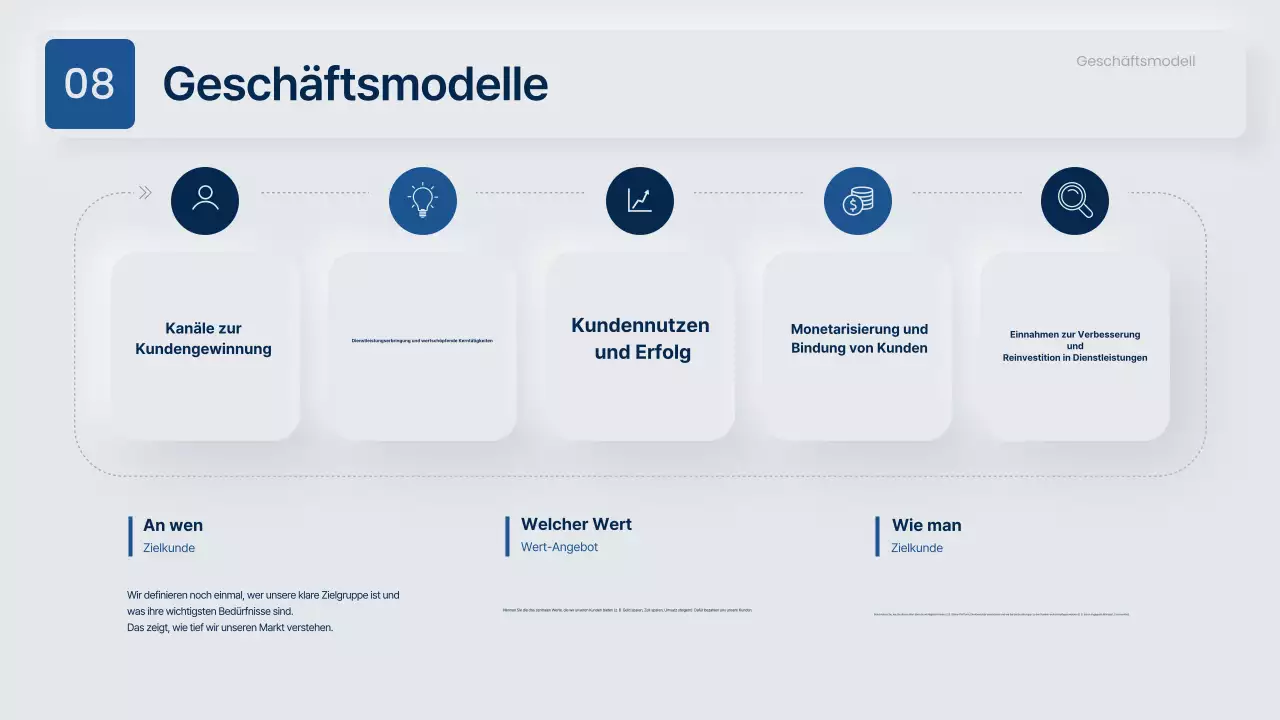 Moderner Geschäftsvorschlag in Grau und Marineblau