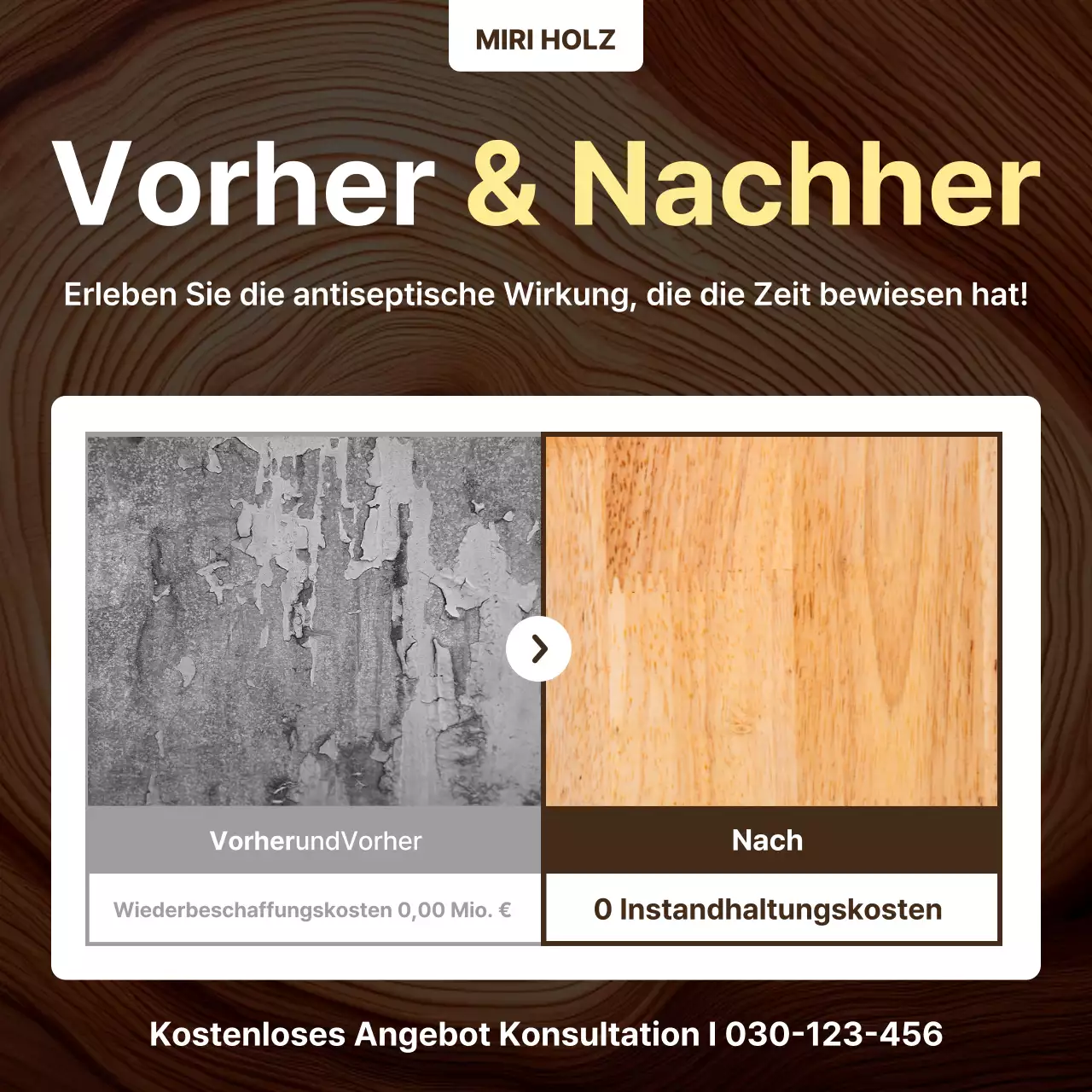 Braune Werbung für moderne Architektur