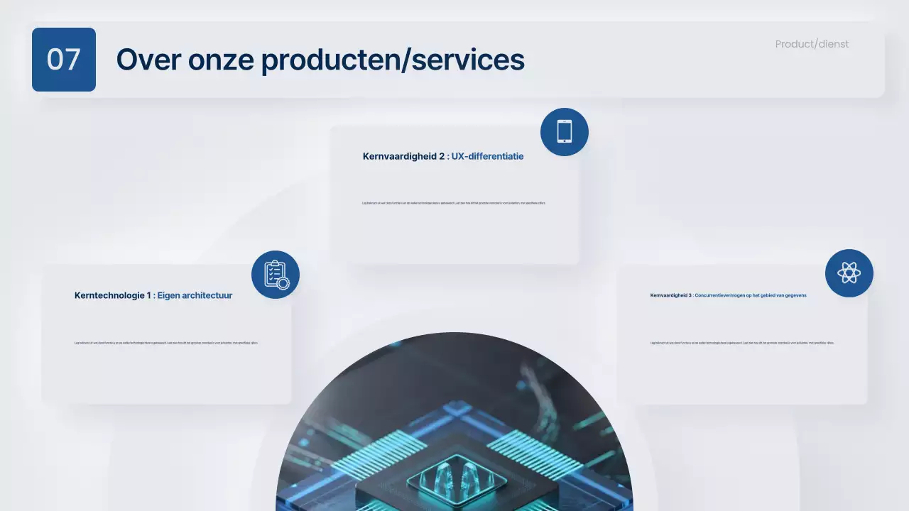 Modern bedrijfsplan in grijs en marineblauw