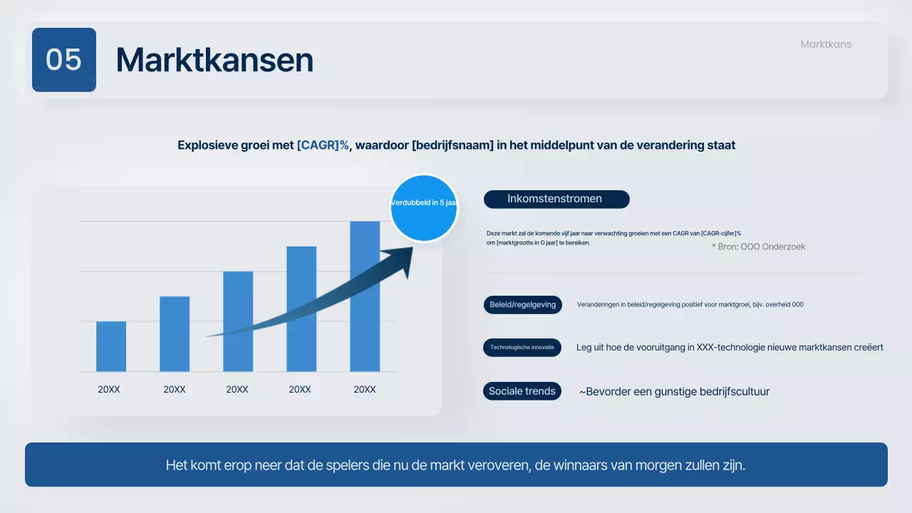 Modern bedrijfsplan in grijs en marineblauw