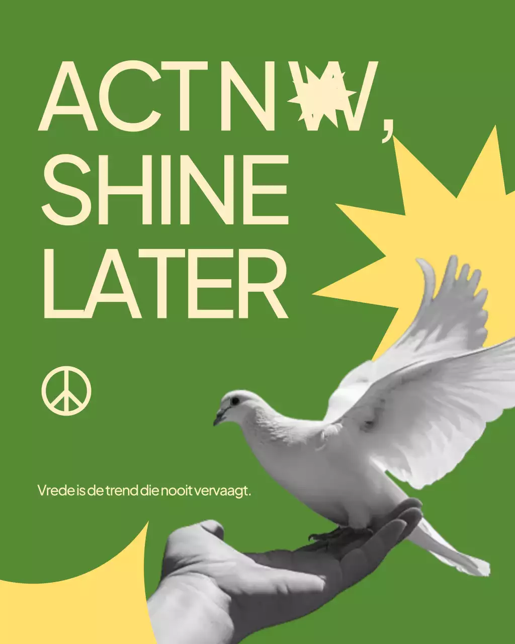 Blauwe Minimalp Vredesaankondiging Instagram-bericht