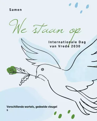 Blauwe minimalistische vredesaankondiging Instagram-bericht