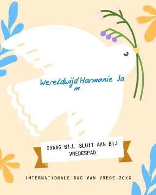 Instagram-bericht over de aankondiging van de blauwe, moderne vrede