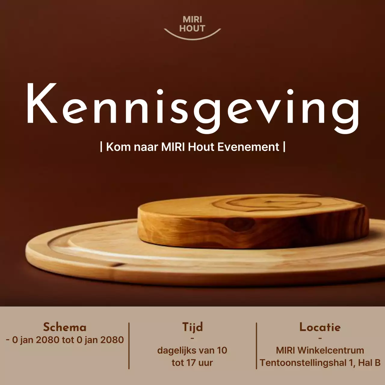 Informatiebericht over evenementen in Brown Simple