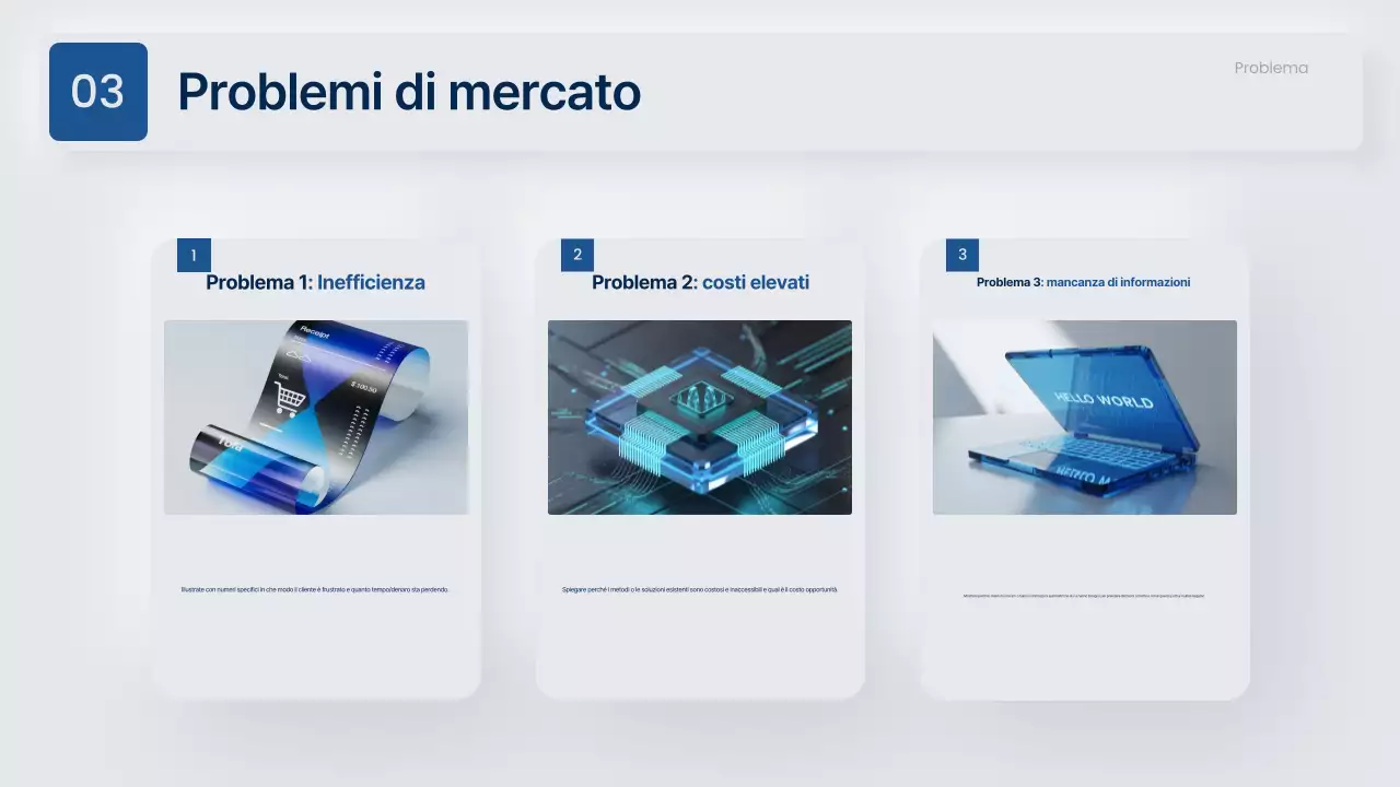 Proposta commerciale moderna in grigio e blu navy