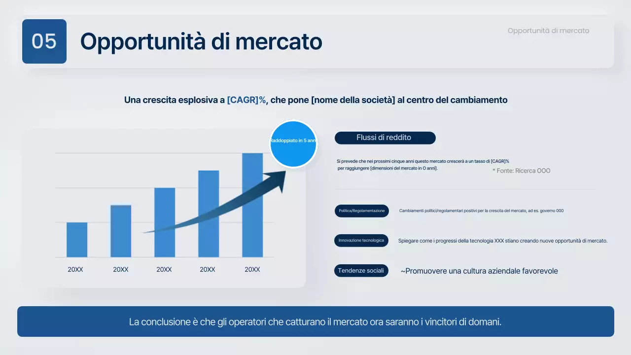 Proposta commerciale moderna in grigio e blu navy