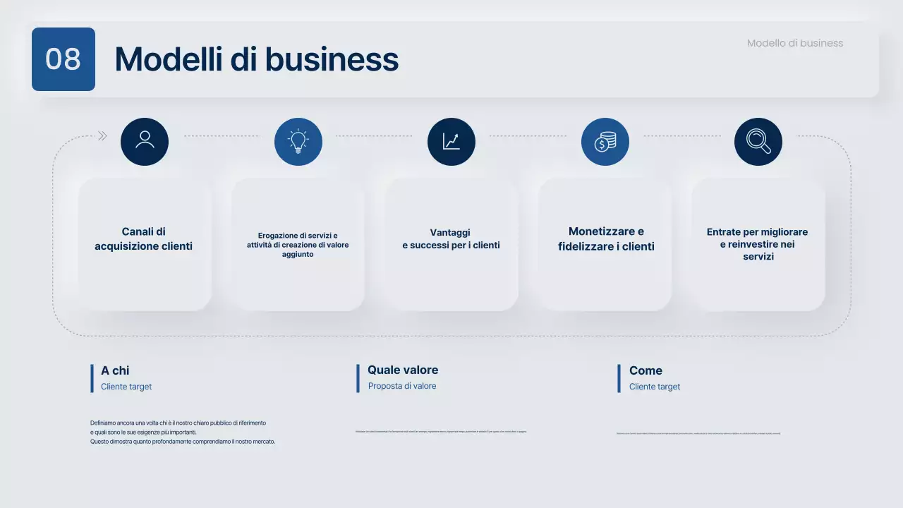 Proposta commerciale moderna in grigio e blu navy