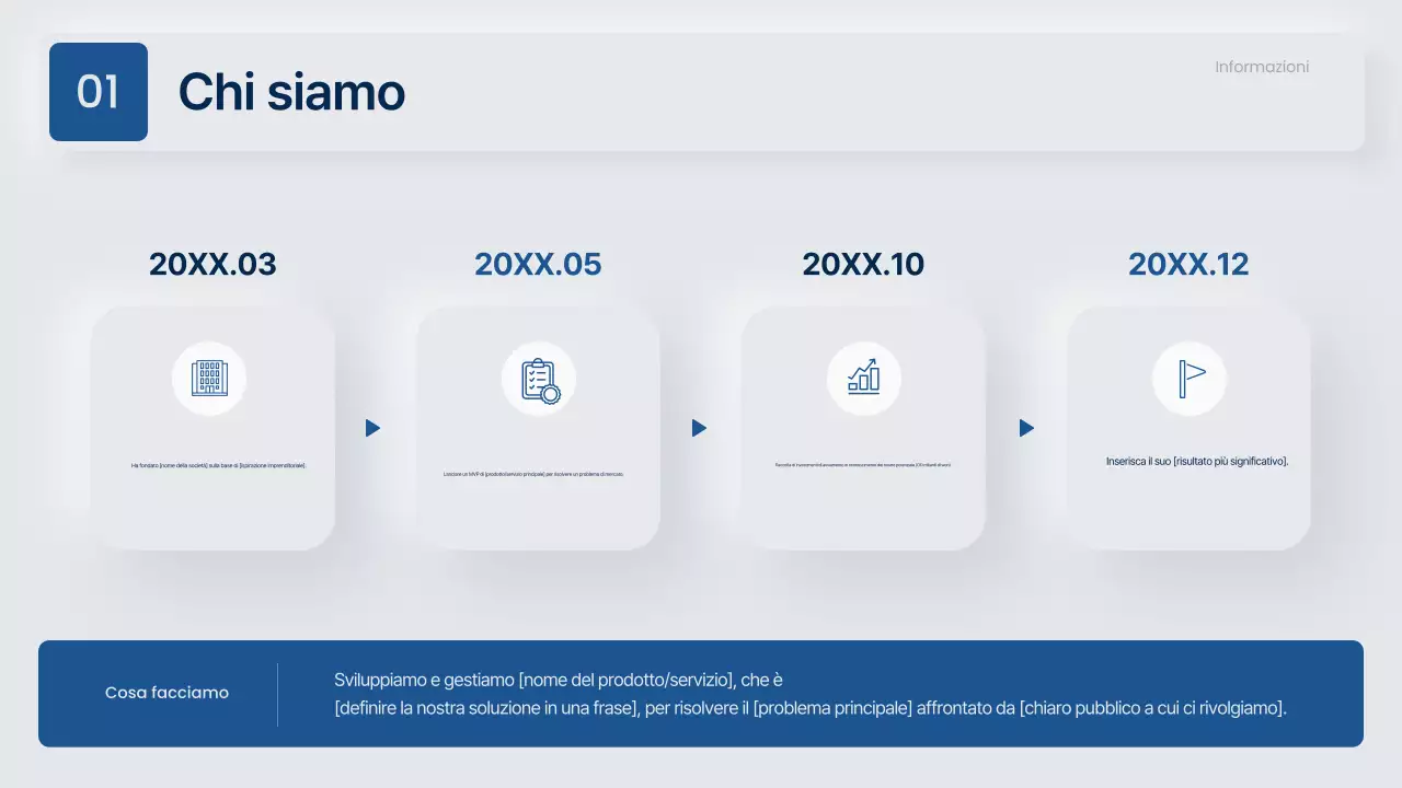 Proposta commerciale moderna in grigio e blu navy