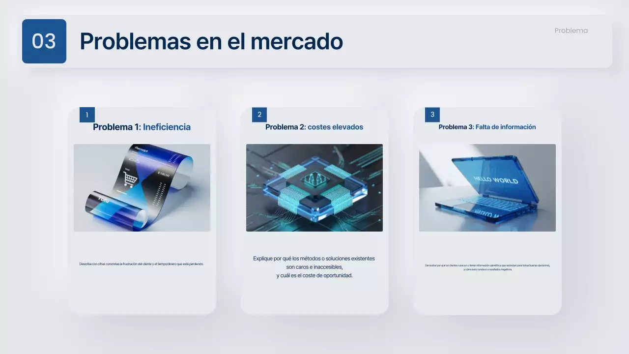 Propuesta de negocio moderna en gris y azul marino