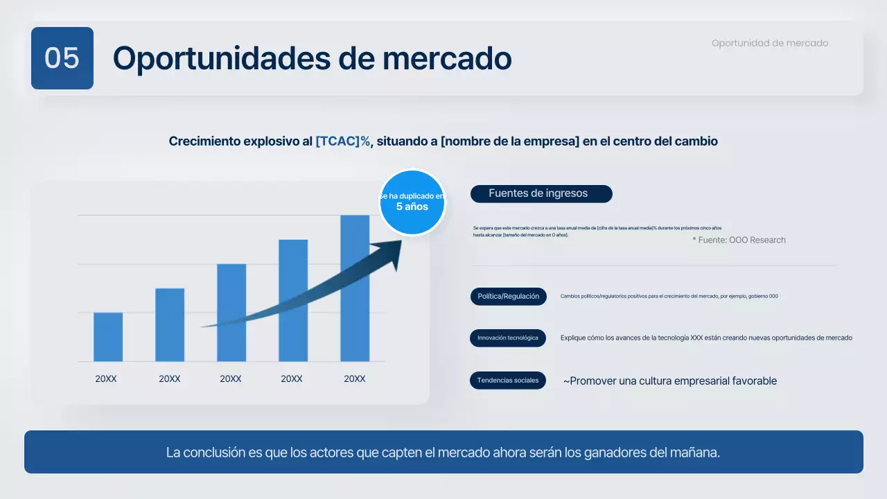 Propuesta de negocio moderna en gris y azul marino
