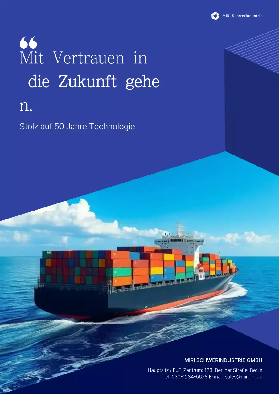 Blaue moderne Schifffahrtsindustrie-Werbung
