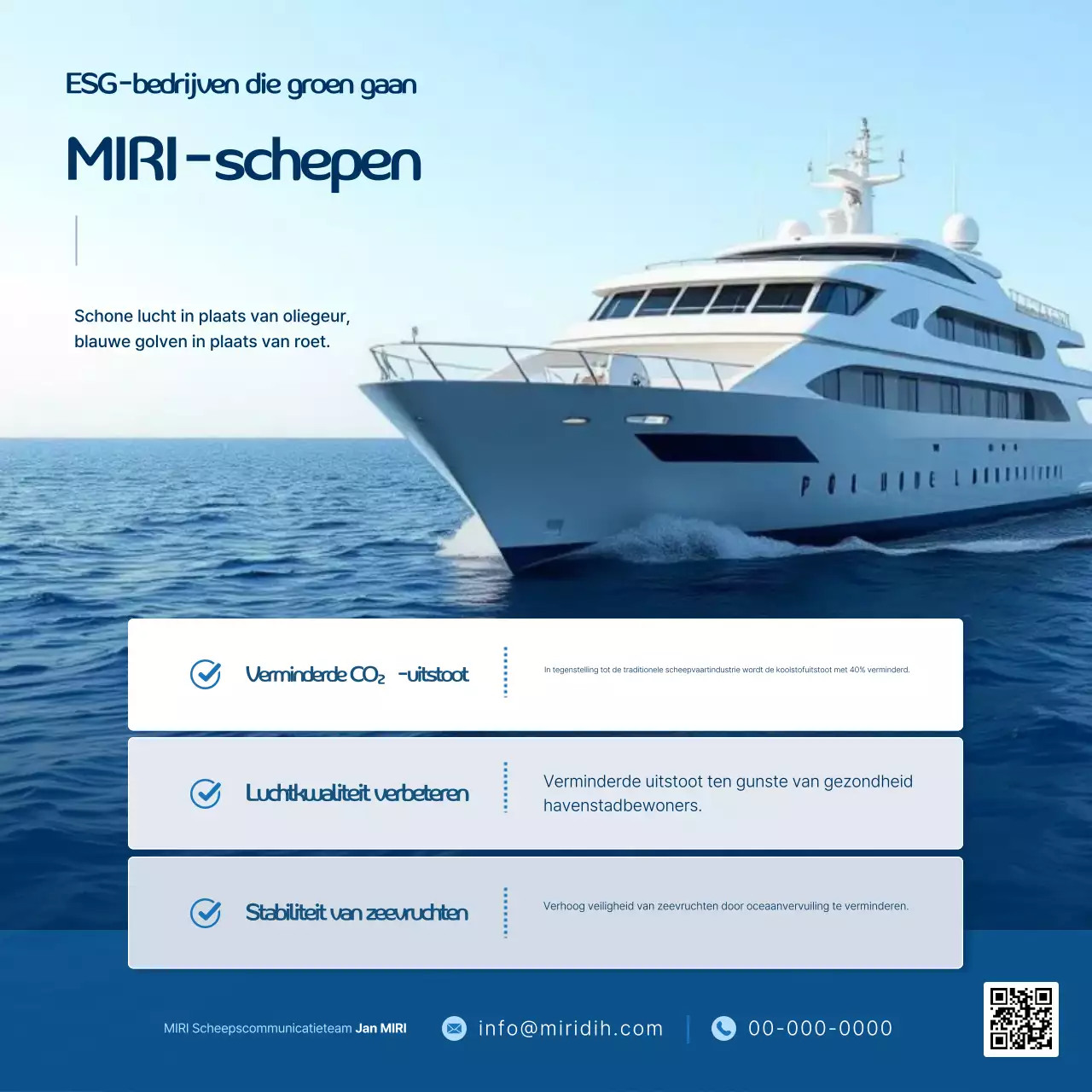 Hemelsblauwe moderne milieuvriendelijke advertentie