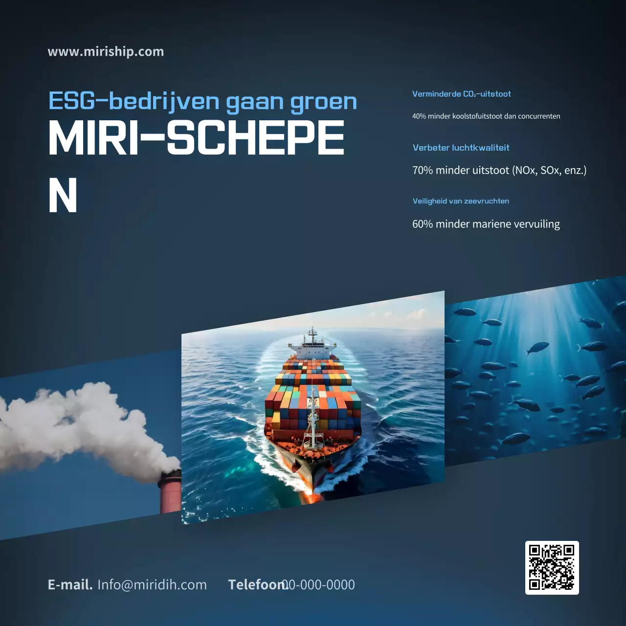 Blauwe moderne milieuvriendelijke reclame