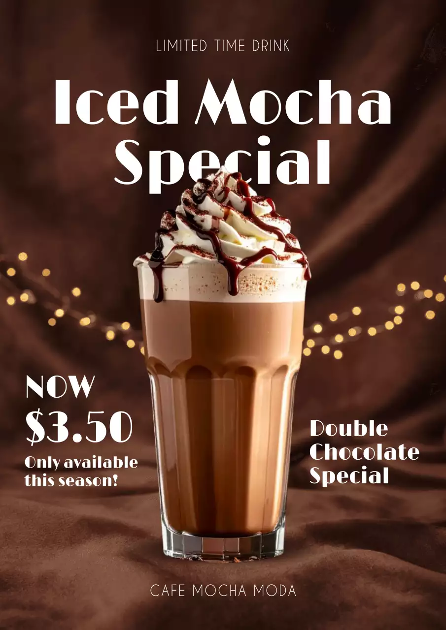 Brown Modern Coffee Promotion Poster