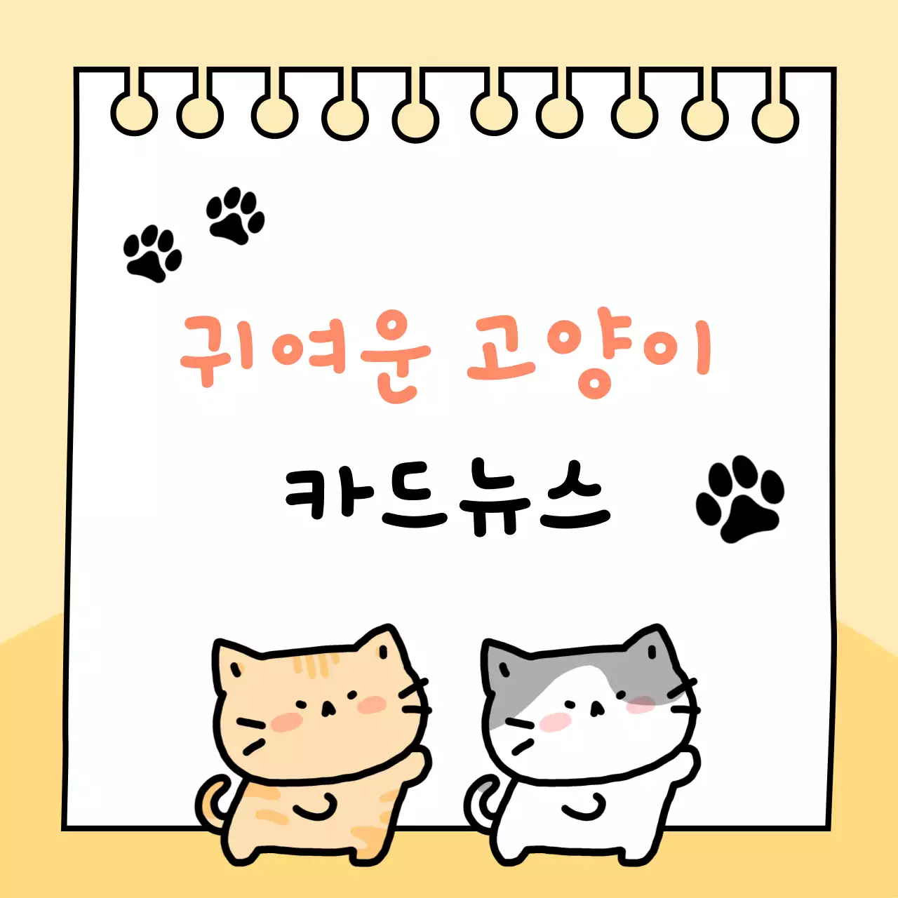 베이지 아기자기한 고양이 안내