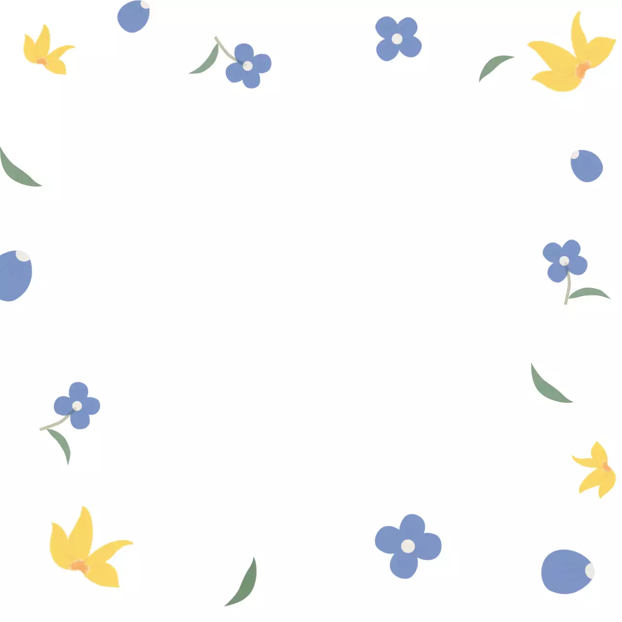 흰색 심플 꽃 패턴 포토프레임