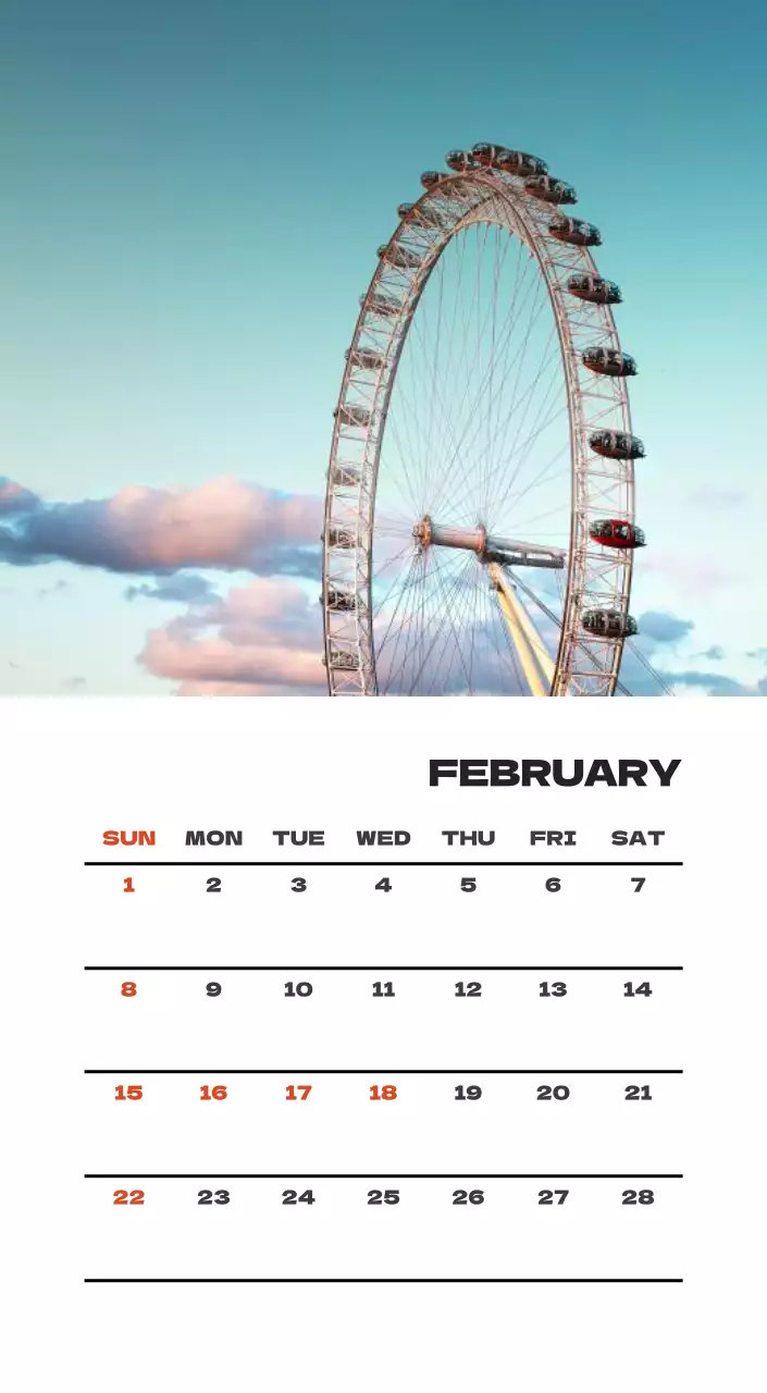 사계절 풍경의 여행 사진과 깔끔하고 과감한 텍스트 레이아웃의 연말 연시 기념 여행사 기업