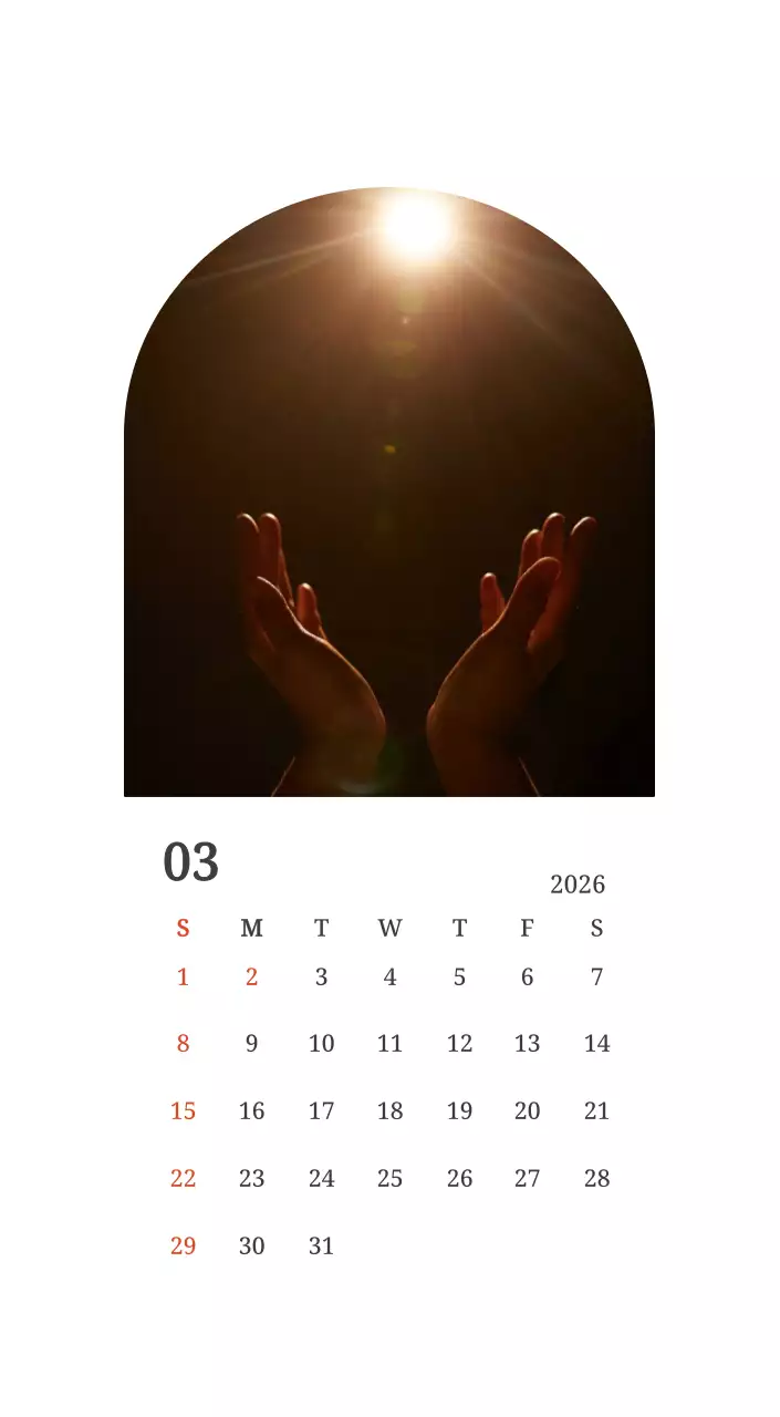 풍경 속 교회가 돋보이는 사진들로 이루어진 달력