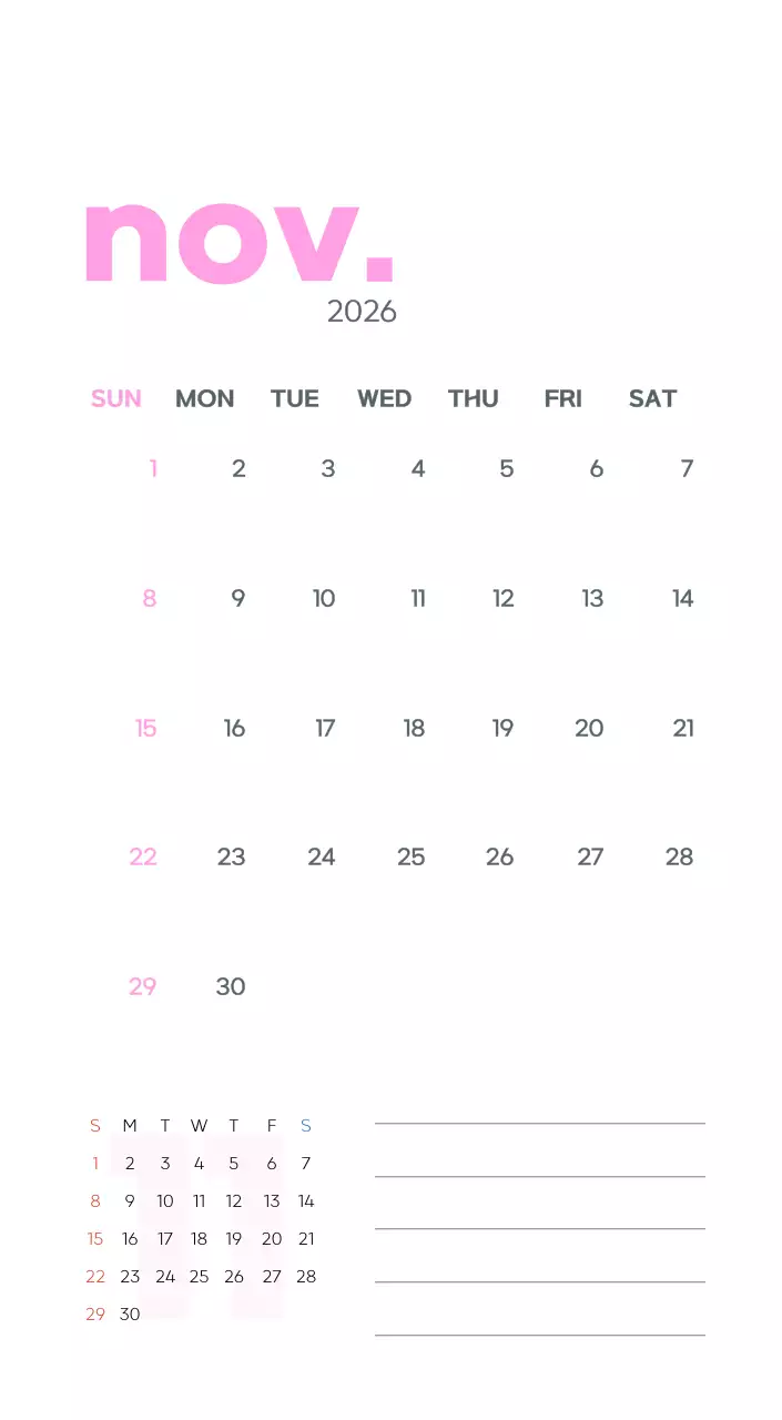 아기자기한 일러스트가 있는 업무용 달력