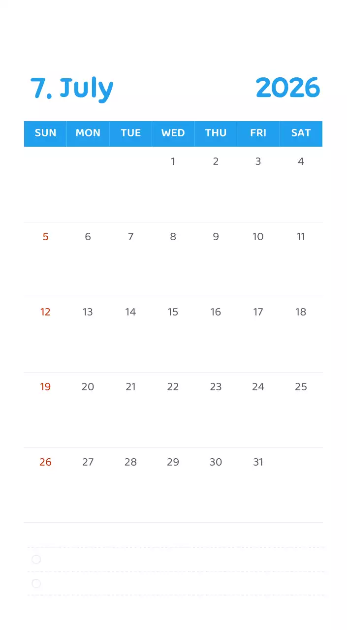 다양한 컬러의 감성적인 일러스트가 들어간 달력