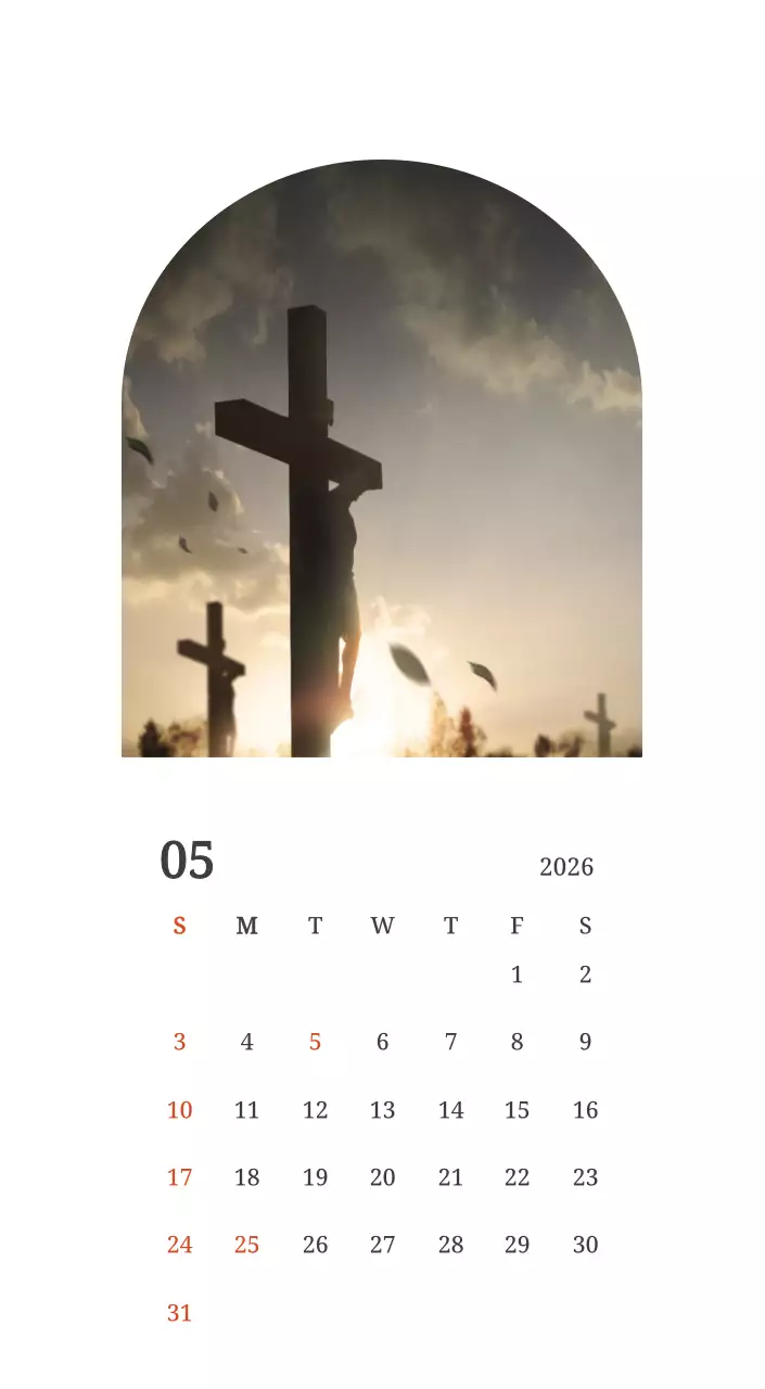 풍경 속 교회가 돋보이는 사진들로 이루어진 달력