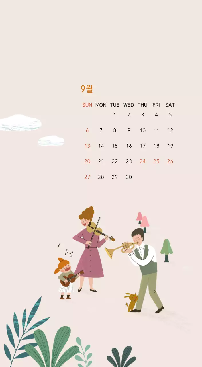 파스텔톤의 따뜻한 가족 컨셉