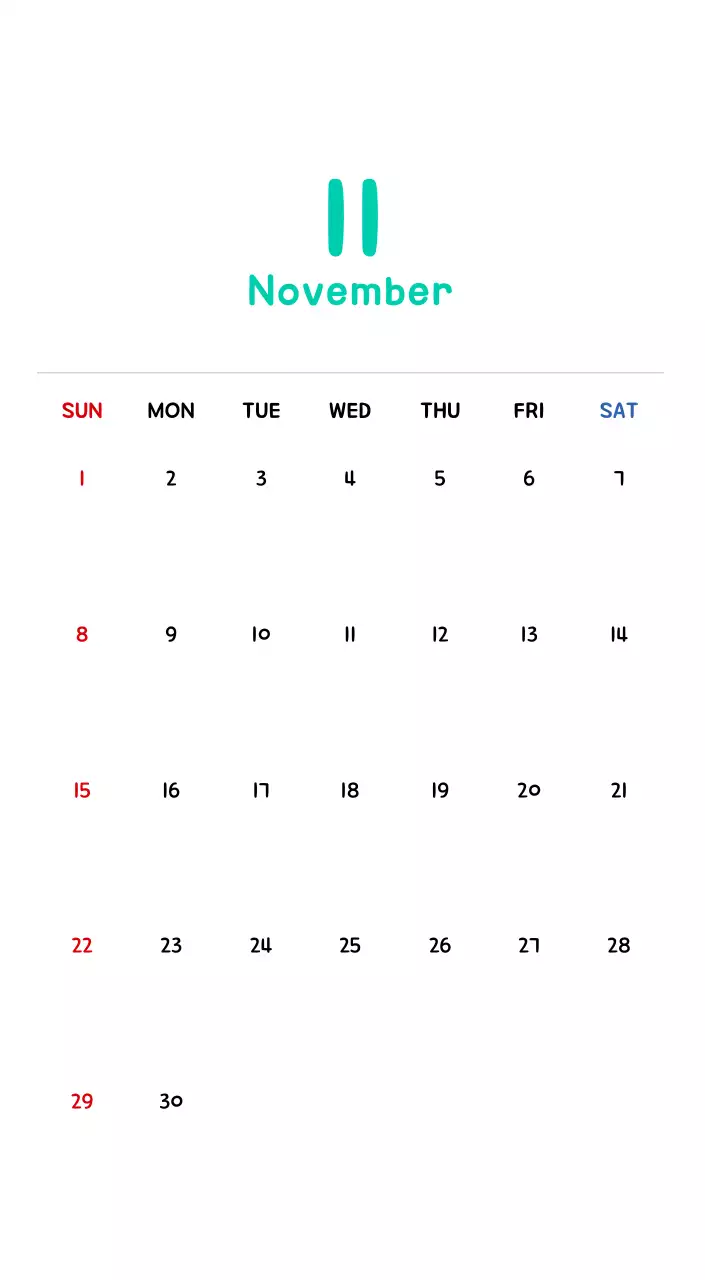 귀여운 일러스트의 신년 달력