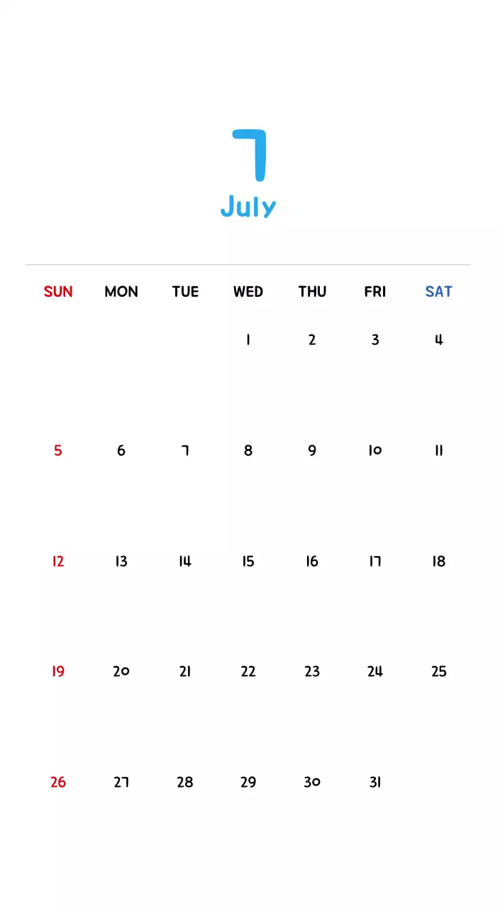 귀여운 일러스트의 신년 달력