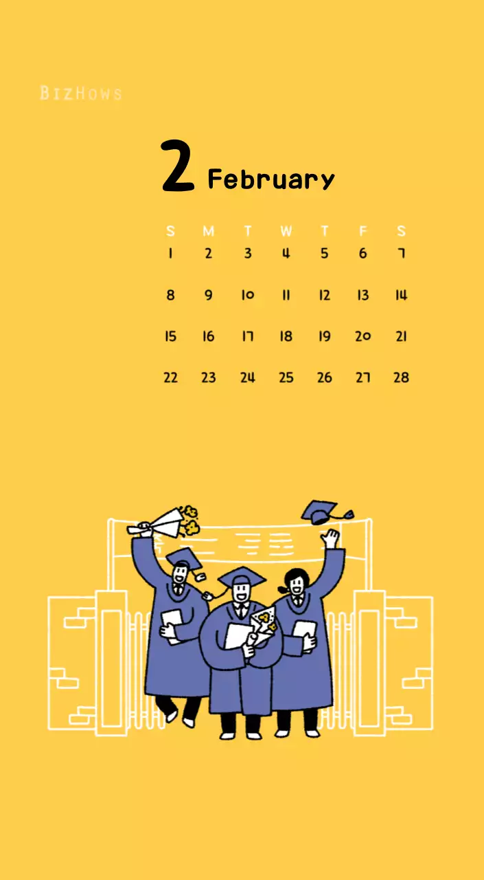 귀여운 일러스트의 신년 달력