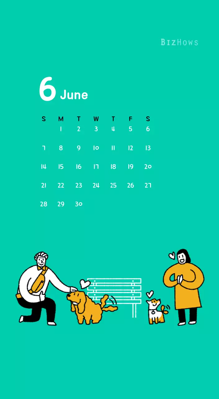 귀여운 일러스트의 신년 달력