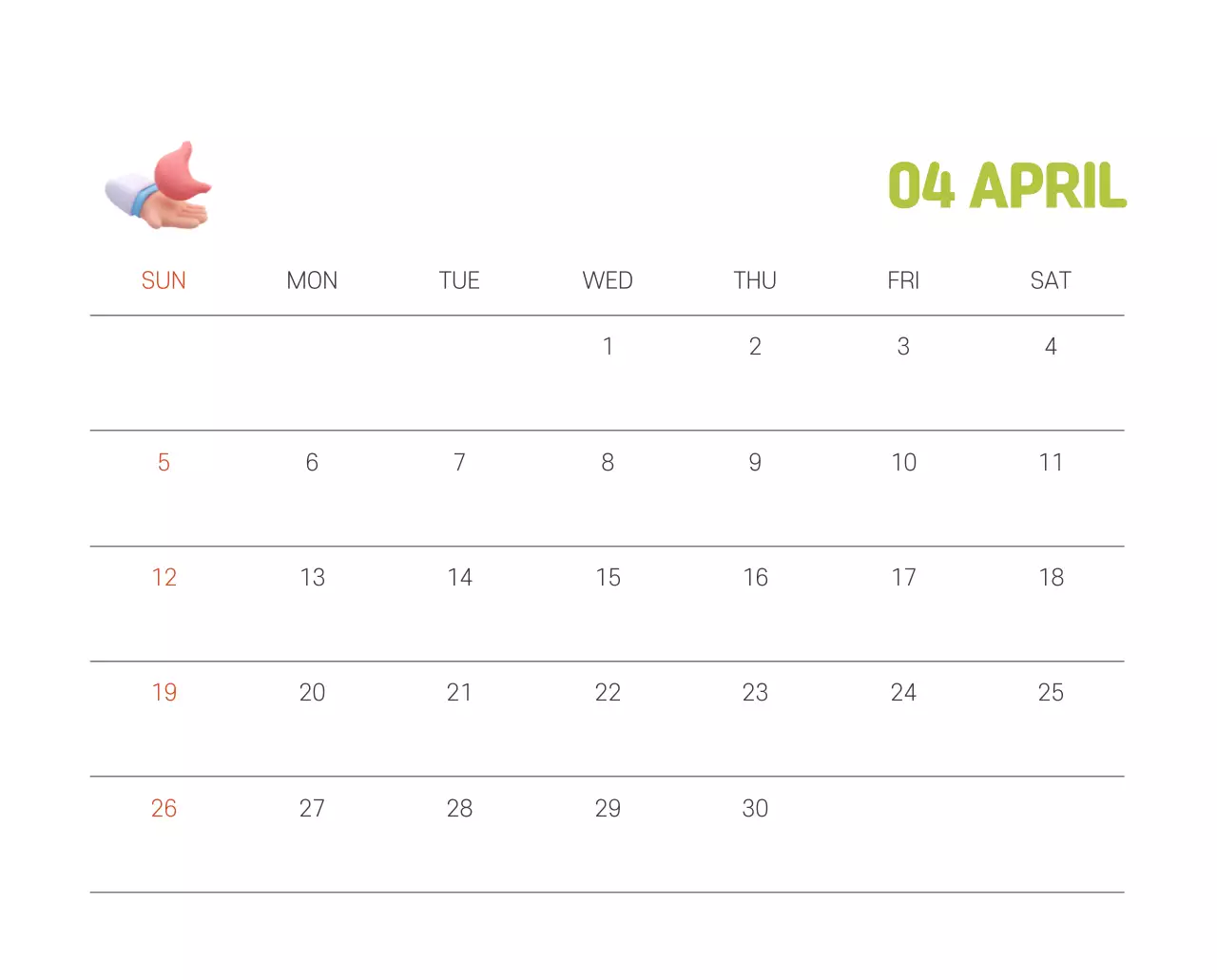 건강과 가족이 관련된 아기자기한 일러스트와 컬러로 포인트를 준 연말 연시 기념 병원