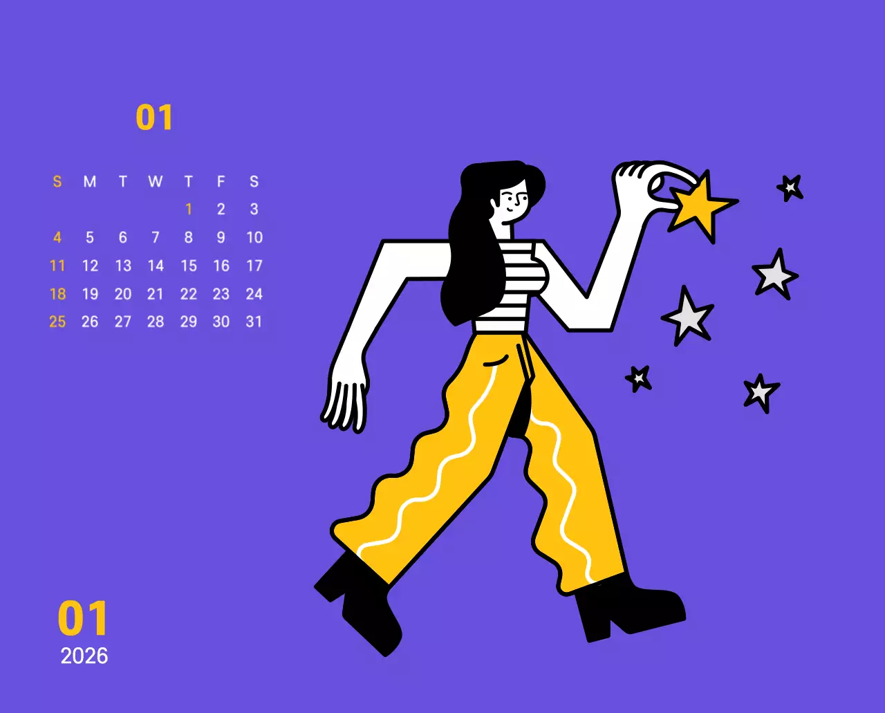 보라색 배경에 깔끔한 라인 일러스트