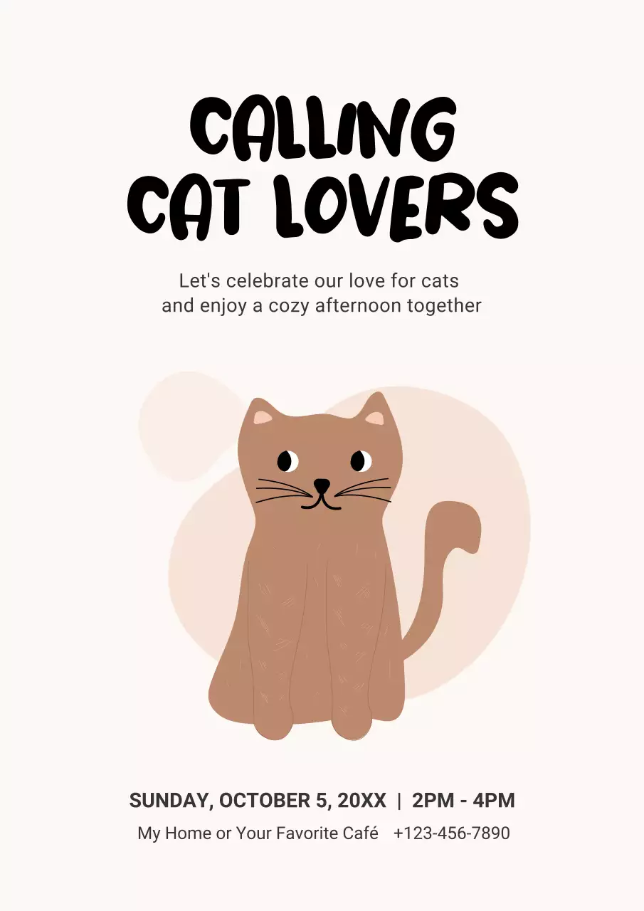 Beige Simple Cat Event