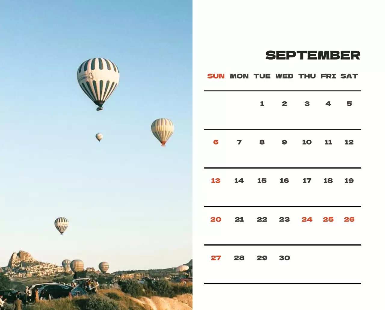 사계절 풍경의 여행 사진과 깔끔하고 과감한 텍스트 레이아웃의 연말 연시 기념 여행사 기업