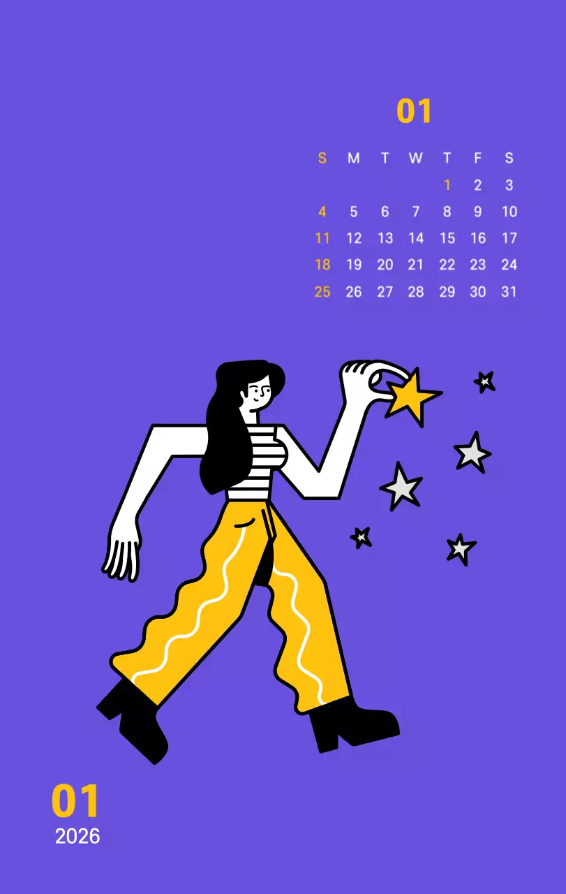 보라색 배경에 깔끔한 라인 일러스트